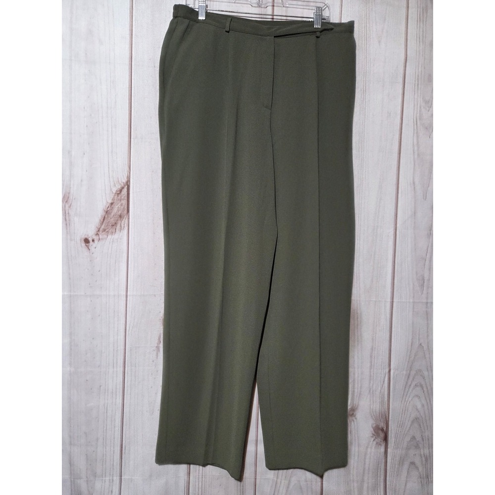 Norton McNaughton Olive Green Dress Pants High Rise Straight Leg Womens‎ 16